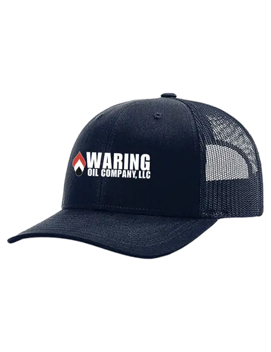 Richardson 112+ R-Flex Dark Navy Trucker Cap w/Dark Navy Mesh w/Waring Oil Logo