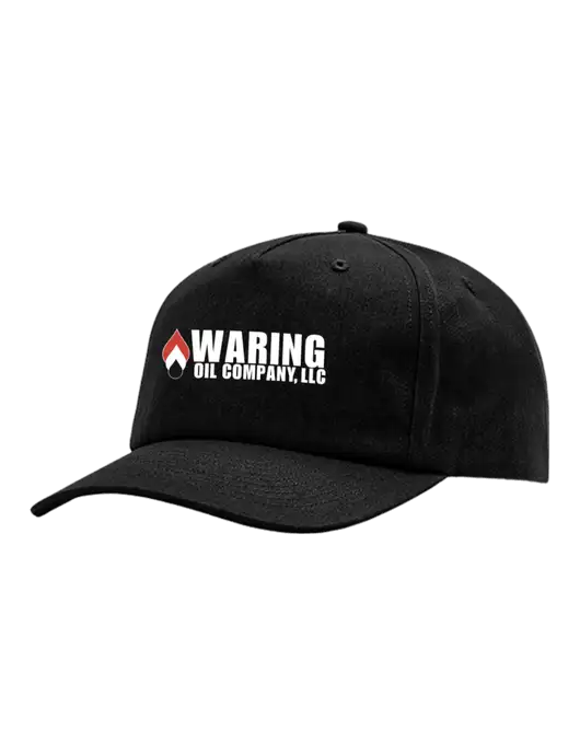 Richardson 5-Panel Black Relaxed Gramps Cap w/Waring Oil Logo