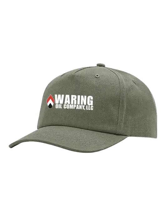 Richardson 5-Panel Light Olive Green Relaxed Gramps Cap w/Waring Oil Logo